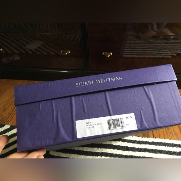 Stuart Weitzman Women's Alljill Anthracite Suede Over The Knee Boot - Picture 4 of 7